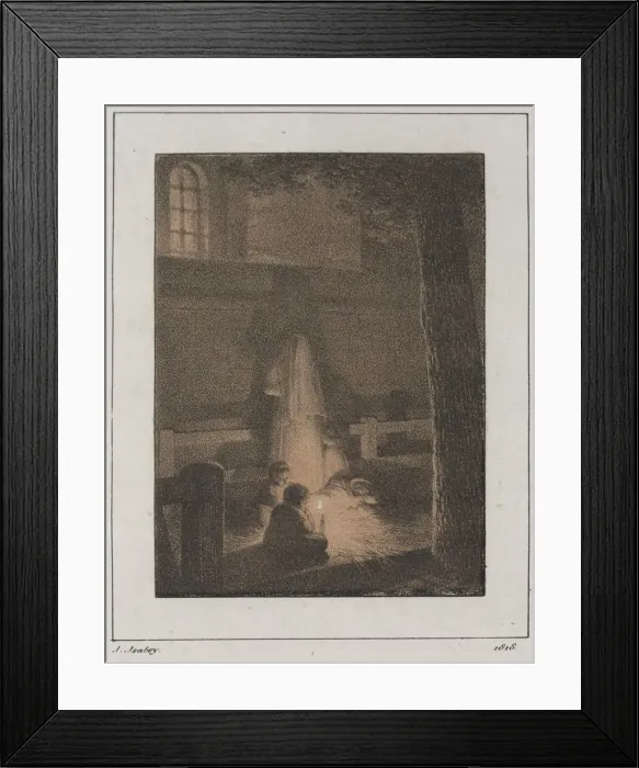 Framed Print : Children with Candle, 1818. Creator: Jean-Baptiste Isabey (French, 1767-1855) Framed Print : Children with Candle, 1818. Creator: Jean-Baptiste Isabey (French, 1767-1855)