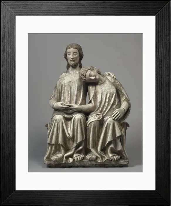 Framed Print : Christ and Saint John the Evangelist, 1300-1320. Creator: Unknown Framed Print : Christ and Saint John the Evangelist, 1300-1320. Creator: Unknown