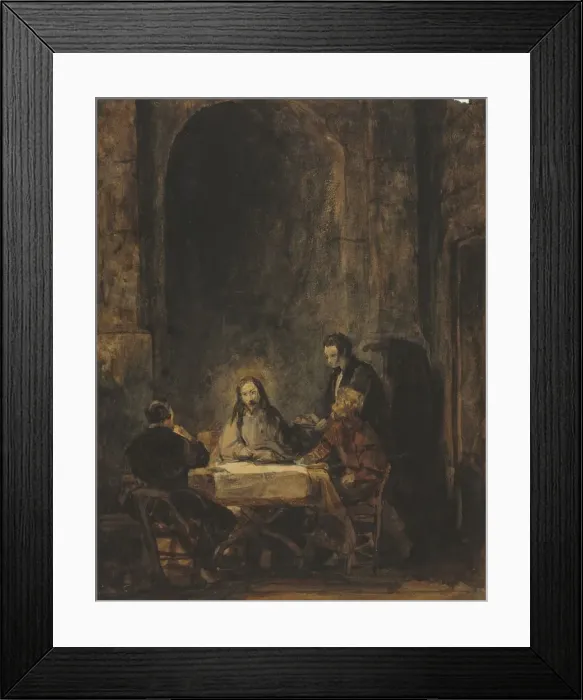 Framed Print : Christ at Emmaus. Creator: Benjamin West (American, 1738-1820), attributed to Framed Print : Christ at Emmaus. Creator: Benjamin West (American, 1738-1820), attributed to