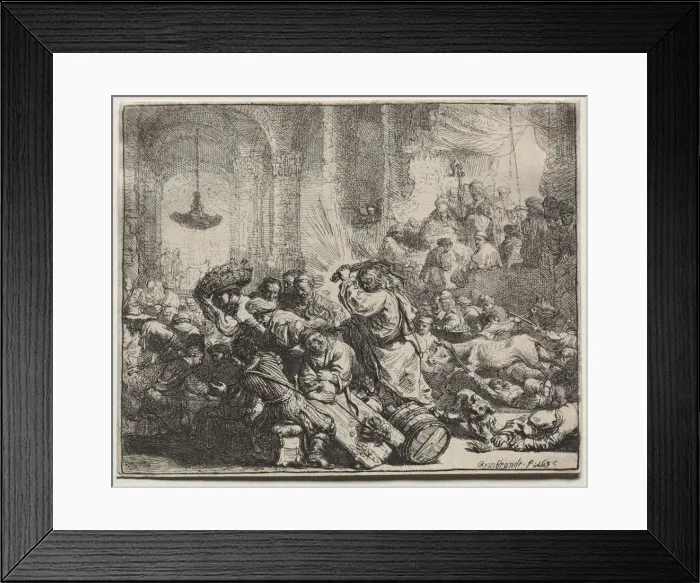 Framed Print : Christ Driving the Money Changers from the Temple, 1635. Creator: Rembrandt van Rijn (Dutch Framed Print : Christ Driving the Money Changers from the Temple, 1635. Creator: Rembrandt van Rijn (Dutch