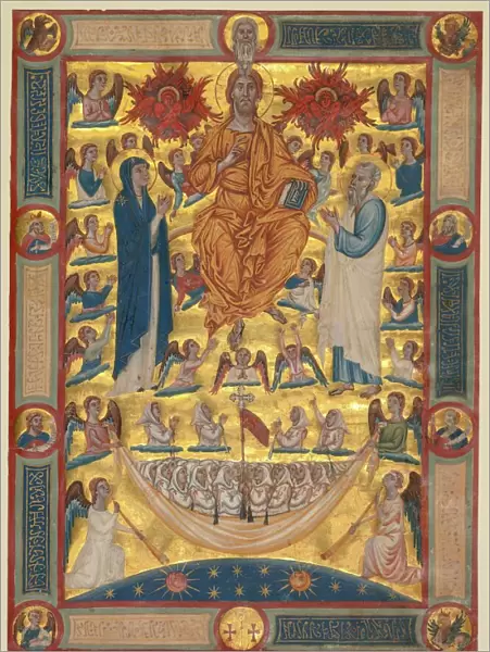 Christ in Majesty with the Virgin and St. John the Evangelist... c. 1300-1330. Creator: Unknown
