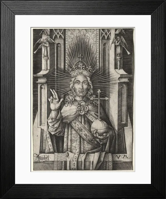 Framed Print : Christ the Redeemer (Salvator Mundi), c. 1490-1500. Creator: Israhel van Meckenem (German, c Framed Print : Christ the Redeemer (Salvator Mundi), c. 1490-1500. Creator: Israhel van Meckenem (German, c