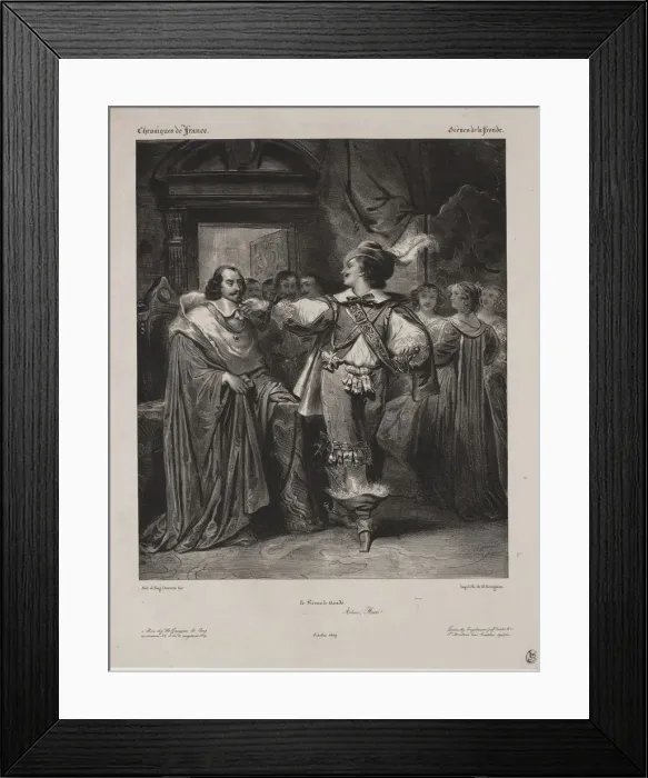 Framed Print : Chronicles of France: Scene of the Fronde - The Prince of Conde, 1829. Creator Framed Print : Chronicles of France: Scene of the Fronde - The Prince of Conde, 1829. Creator