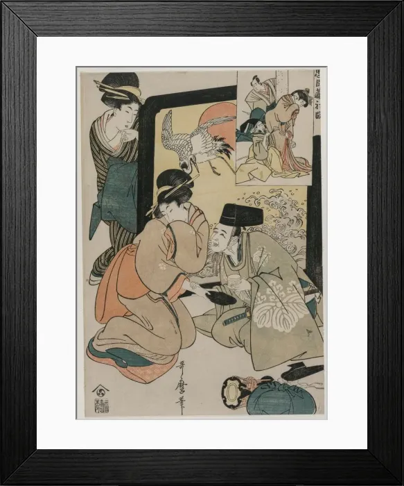 Framed Print : Chushingura: Act I of The Storehouse of Loyalty, late 1790s. Creator: Kitagawa Utamaro (Japanese Framed Print : Chushingura: Act I of The Storehouse of Loyalty, late 1790s. Creator: Kitagawa Utamaro (Japanese