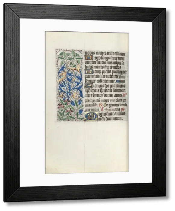 Framed Print : Book of Hours (Use of Rouen): fol. 73v, c. 1470. Creator: Master of the Geneva Latini (French Framed Print : Book of Hours (Use of Rouen): fol. 73v, c. 1470. Creator: Master of the Geneva Latini (French