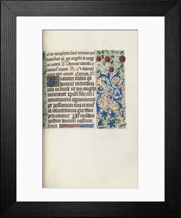 Framed Print : Book of Hours (Use of Rouen): fol. 79r, c. 1470. Creator: Master of the Geneva Latini (French Framed Print : Book of Hours (Use of Rouen): fol. 79r, c. 1470. Creator: Master of the Geneva Latini (French