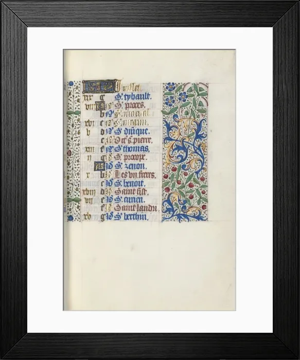 Framed Print : Book of Hours (Use of Rouen): fol. 7r, c. 1470. Creator: Master of the Geneva Latini (French Framed Print : Book of Hours (Use of Rouen): fol. 7r, c. 1470. Creator: Master of the Geneva Latini (French