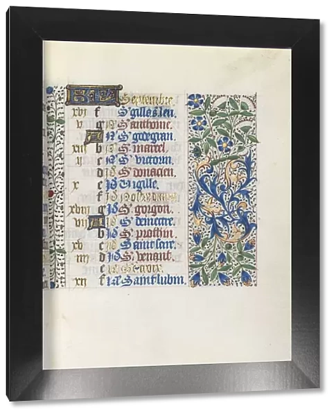 Book of Hours (Use of Rouen): fol. 9r, c. 1470. Creator: Master of the Geneva Latini (French