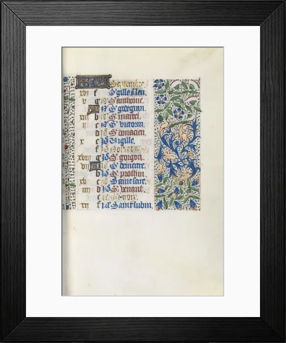 Framed Print : Book of Hours (Use of Rouen): fol. 9r, c. 1470. Creator: Master of the Geneva Latini (French Framed Print : Book of Hours (Use of Rouen): fol. 9r, c. 1470. Creator: Master of the Geneva Latini (French