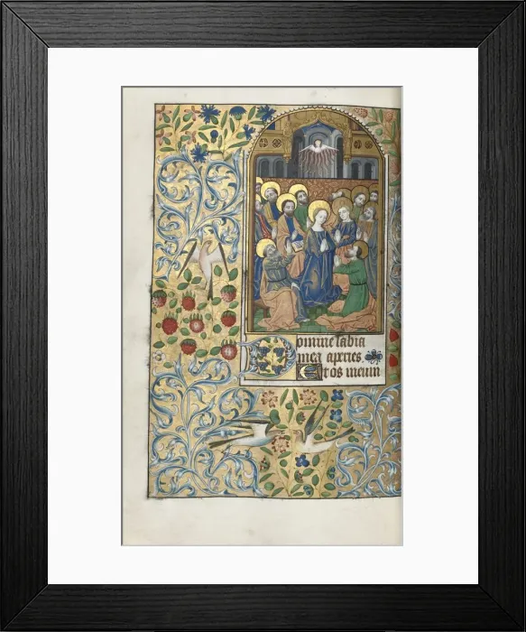 Framed Print : Book of Hours (Use of Rouen): fol. 99v, Pentecost, c. 1470. Creator: Master of the Geneva Latini Framed Print : Book of Hours (Use of Rouen): fol. 99v, Pentecost, c. 1470. Creator: Master of the Geneva Latini