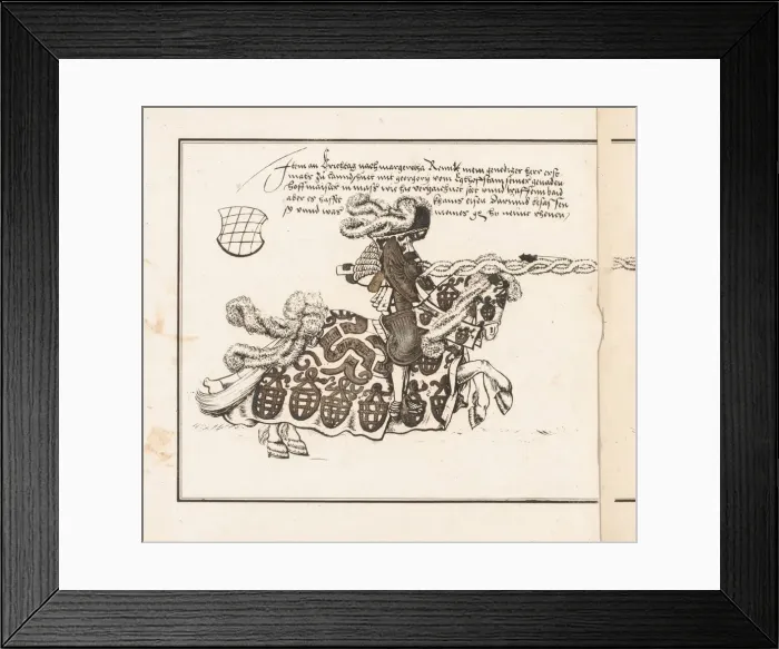 Framed Print : Book on Tournaments: Jouster Facing Right, 1817. Creator: Theobald Senefelder (German Framed Print : Book on Tournaments: Jouster Facing Right, 1817. Creator: Theobald Senefelder (German