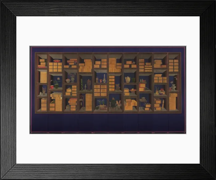Framed Print : Books and Scholars Accouterments, late 1800s. Creator: Yi Taek-gyun (Korean Framed Print : Books and Scholars Accouterments, late 1800s. Creator: Yi Taek-gyun (Korean