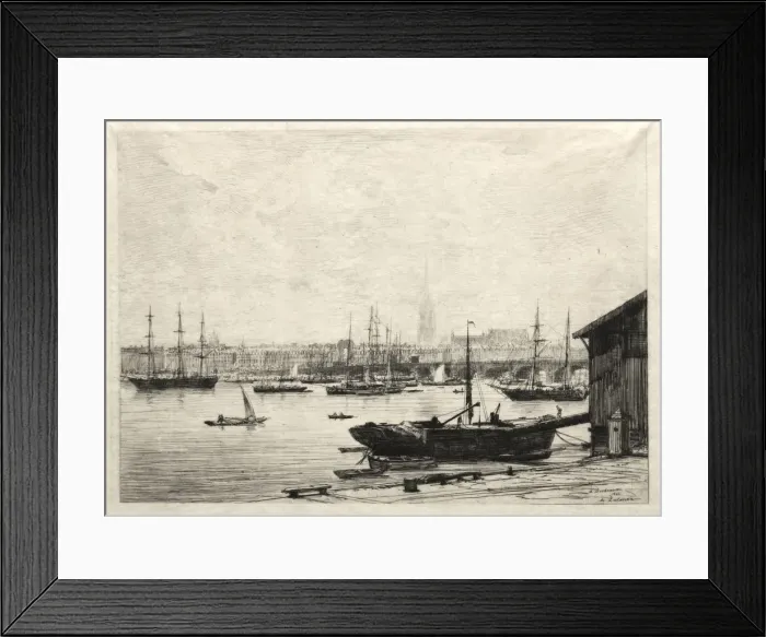 Framed Print : Bordeaux, 1866. Creator: Maxime Lalanne (French, 1827-1886) Framed Print : Bordeaux, 1866. Creator: Maxime Lalanne (French, 1827-1886)