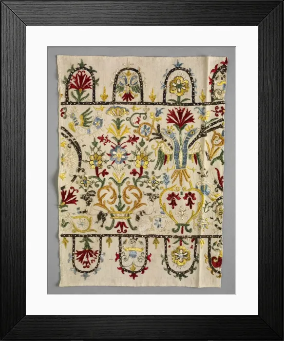 Framed Print : Border Strip of a Skirt, 1600s - 1700s. Creator: Unknown Framed Print : Border Strip of a Skirt, 1600s - 1700s. Creator: Unknown
