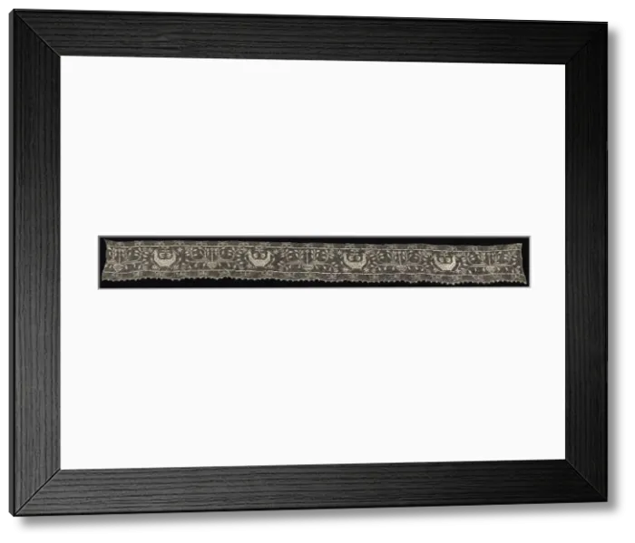 Framed Print : Border with Double-Headed Birds and Vases with Vines and Flowers, 19th century. Creator: Unknown Framed Print : Border with Double-Headed Birds and Vases with Vines and Flowers, 19th century. Creator: Unknown