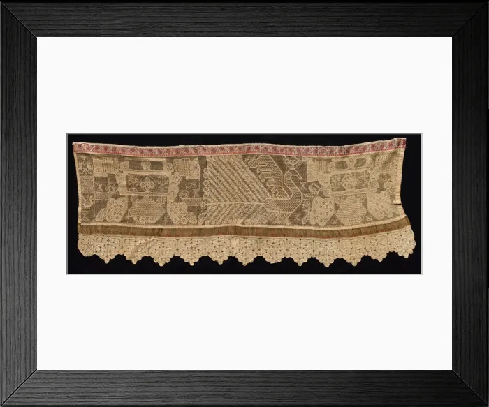 Framed Print : Border with Peacock Motif, 18th-19th century. Creator: Unknown Framed Print : Border with Peacock Motif, 18th-19th century. Creator: Unknown