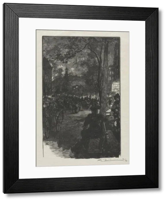 Framed Print : Boulevard Montmartre, Evening, 1890. Creator: Auguste Louis Lepere (French, 1849-1918) Framed Print : Boulevard Montmartre, Evening, 1890. Creator: Auguste Louis Lepere (French, 1849-1918)