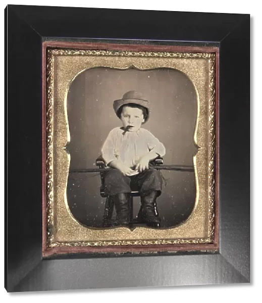 Boy with Cigar, c. 1855. Creator: Unidentified Photographer