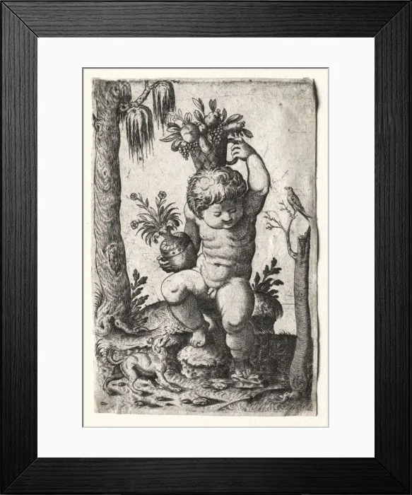 Framed Print : Boy with Fruit Basket, 1500s or 1600s. Creator: Unknown Framed Print : Boy with Fruit Basket, 1500s or 1600s. Creator: Unknown