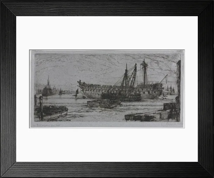 Framed Print : Breaking Up of the Agamemnon, 1870. Creator: Francis Seymour Haden (British, 1818-1910) Framed Print : Breaking Up of the Agamemnon, 1870. Creator: Francis Seymour Haden (British, 1818-1910)