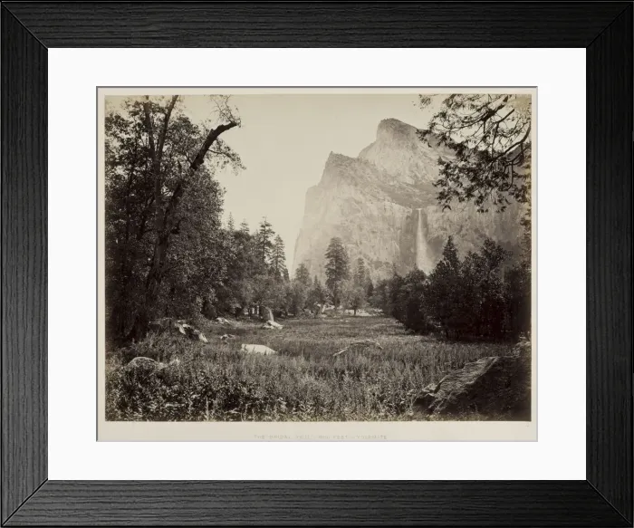 Framed Print : Bridal Veil, Yosemite, c. 1865-1866. Creator: Carleton E. Watkins (American, 1829-1916) Framed Print : Bridal Veil, Yosemite, c. 1865-1866. Creator: Carleton E. Watkins (American, 1829-1916)