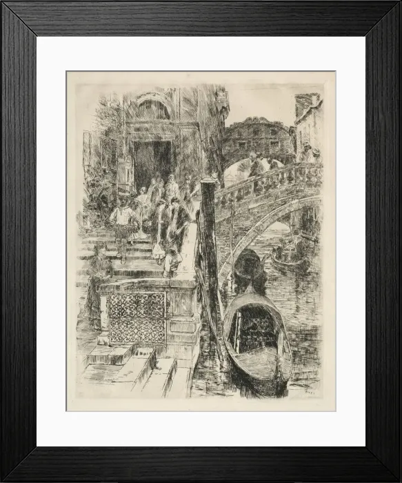 Framed Print : Bridge of Sighs, Venice, 1883. Creator: Frank Duveneck (American, 1848-1919)