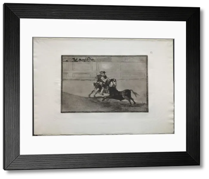 Framed Print : Bullfights: A Spanish Mounted Knight in the Ring Breaking Short Spears Without the Help Framed Print : Bullfights: A Spanish Mounted Knight in the Ring Breaking Short Spears Without the Help