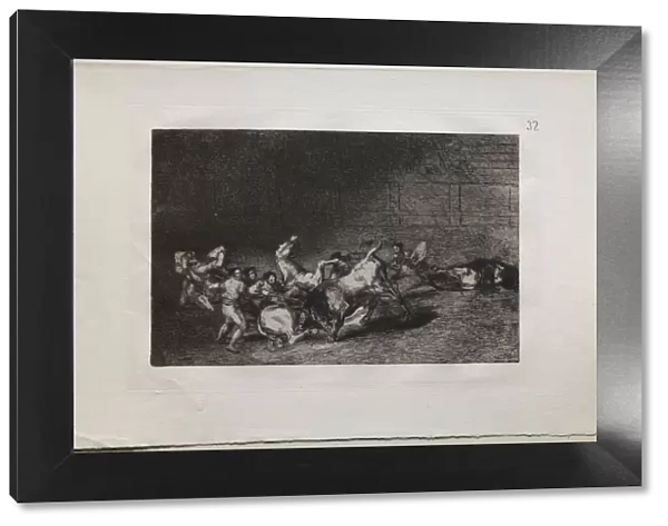 Bullfights: Two Teams of Picadors Thrown One After the Other by a Single Bull, 1876