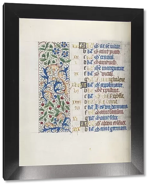 Book of Hours (Use of Rouen): fol. 7v, c. 1470. Creator: Master of the Geneva Latini (French