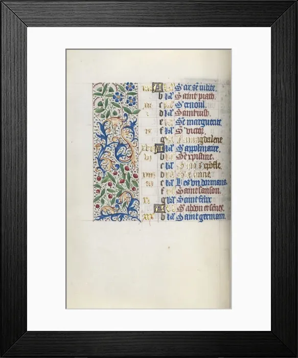 Framed Print : Book of Hours (Use of Rouen): fol. 7v, c. 1470. Creator: Master of the Geneva Latini (French