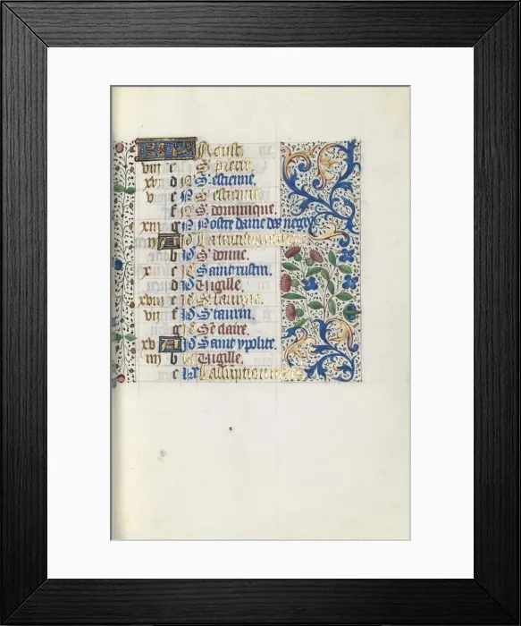 Framed Print : Book of Hours (Use of Rouen): fol. 8r, c. 1470. Creator: Master of the Geneva Latini (French Framed Print : Book of Hours (Use of Rouen): fol. 8r, c. 1470. Creator: Master of the Geneva Latini (French