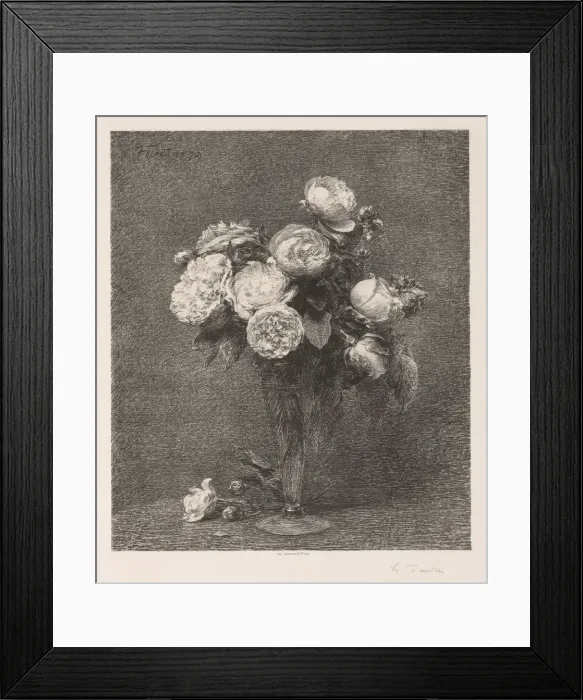 Framed Print : Bouquet of Roses, 1879. Creator: Henri Fantin-Latour (French, 1836-1904) Framed Print : Bouquet of Roses, 1879. Creator: Henri Fantin-Latour (French, 1836-1904)