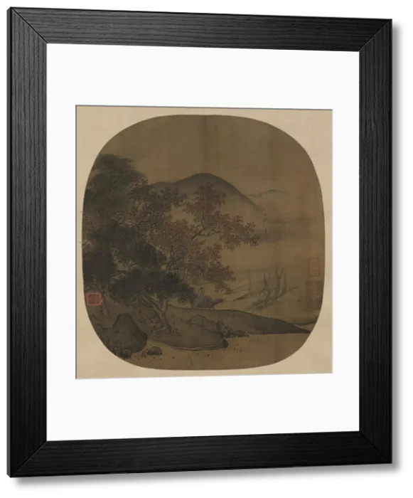 Framed Print : Buffalo and Boy in Autumnal Landscape, 1127-1279. Creator: Yan Ciping (Chinese, active 1164-1187) Framed Print : Buffalo and Boy in Autumnal Landscape, 1127-1279. Creator: Yan Ciping (Chinese, active 1164-1187)