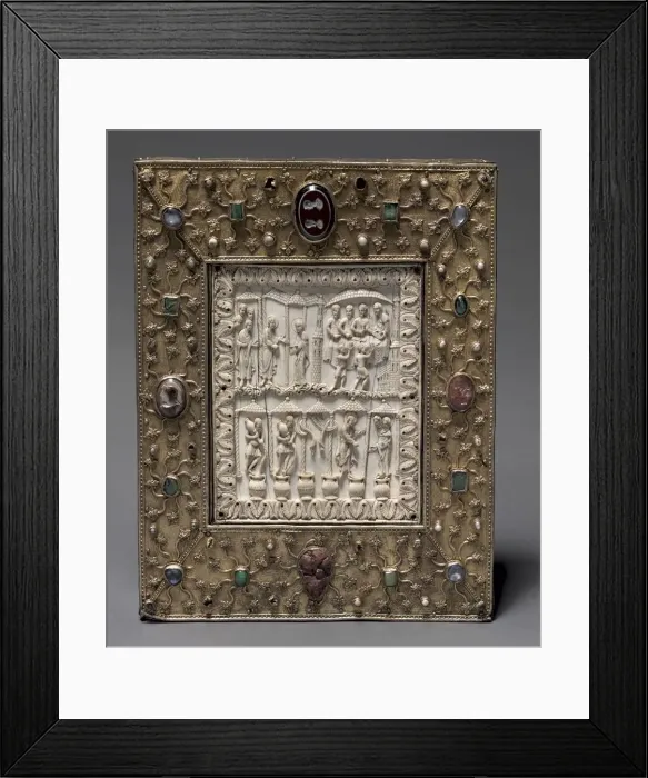 Framed Print : Book-Shaped Reliquary, c. 1000. Creator: Master of the Registrum Gregorii (German), circle of