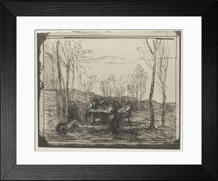 Framed Print : Breakfast in a Glade, original impression 1857, printed in 1921