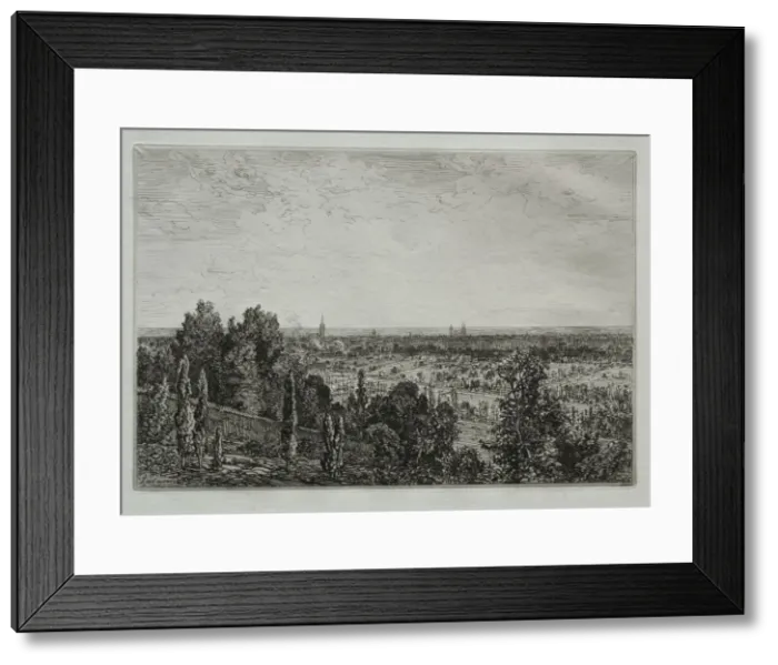 Framed Print : Bordeaux: vue de Cenon. Creator: Maxime Lalanne (French, 1827-1886) Framed Print : Bordeaux: vue de Cenon. Creator: Maxime Lalanne (French, 1827-1886)