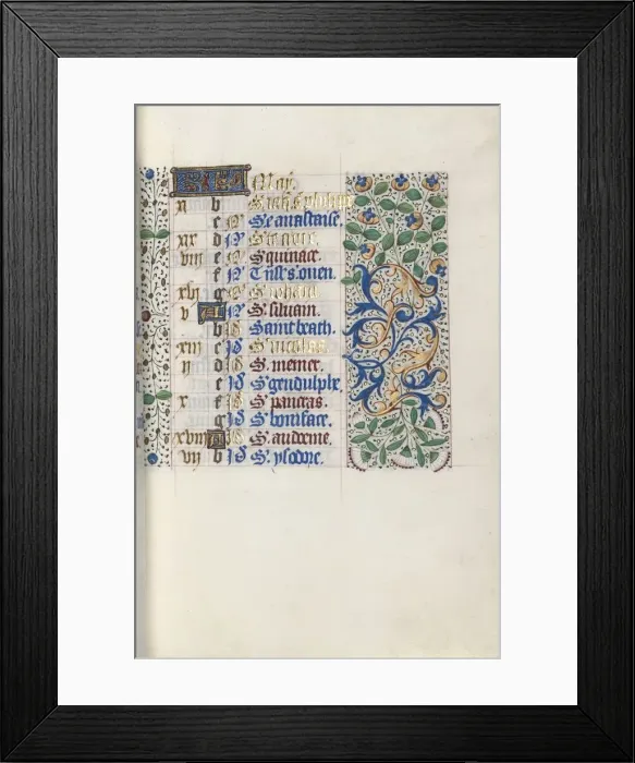 Framed Print : Book of Hours (Use of Rouen): fol. 5r, c. 1470. Creator: Master of the Geneva Latini (French Framed Print : Book of Hours (Use of Rouen): fol. 5r, c. 1470. Creator: Master of the Geneva Latini (French
