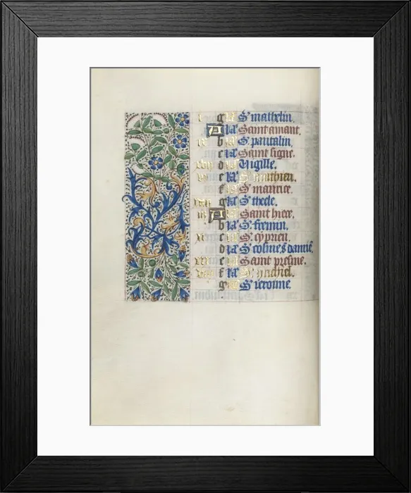 Framed Print : Book of Hours (Use of Rouen): fol. 9v, c. 1470. Creator: Master of the Geneva Latini (French Framed Print : Book of Hours (Use of Rouen): fol. 9v, c. 1470. Creator: Master of the Geneva Latini (French