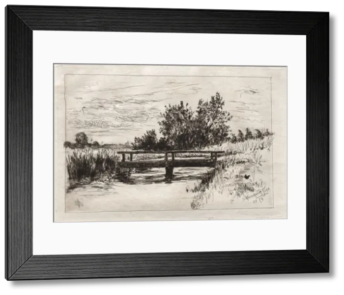 Framed Print : Bridge, Schleissheim, 1879. Creator: Otto H. Bacher (American, 1856-1909) Framed Print : Bridge, Schleissheim, 1879. Creator: Otto H. Bacher (American, 1856-1909)