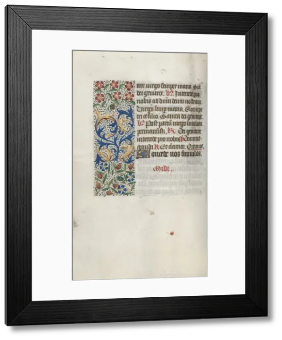 Framed Print : Book of Hours (Use of Rouen): fol. 63v, c. 1470. Creator: Master of the Geneva Latini (French Framed Print : Book of Hours (Use of Rouen): fol. 63v, c. 1470. Creator: Master of the Geneva Latini (French