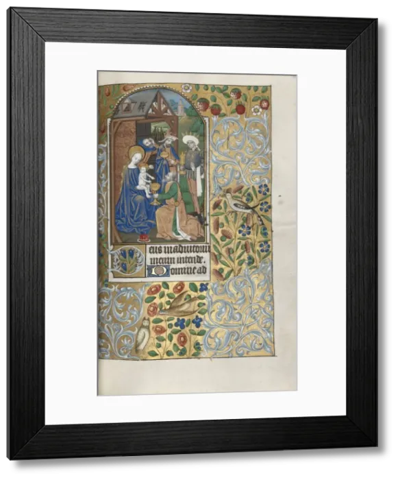 Framed Print : Book of Hours (Use of Rouen): fol. 64r, Adoration of the Magi, c Framed Print : Book of Hours (Use of Rouen): fol. 64r, Adoration of the Magi, c
