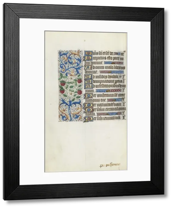 Framed Print : Book of Hours (Use of Rouen): fol. 94v, c. 1470. Creator: Master of the Geneva Latini (French Framed Print : Book of Hours (Use of Rouen): fol. 94v, c. 1470. Creator: Master of the Geneva Latini (French
