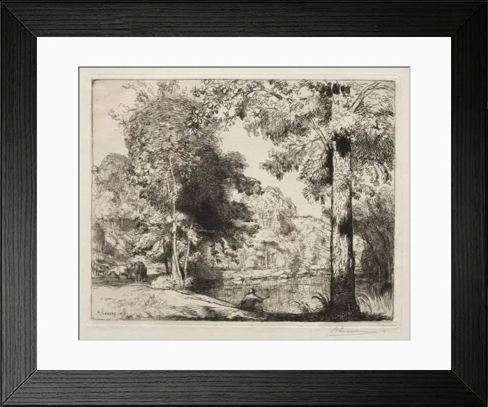Framed Print : Bords de la Vie, 1908. Creator: Auguste Louis Lepere (French, 1849-1918) Framed Print : Bords de la Vie, 1908. Creator: Auguste Louis Lepere (French, 1849-1918)