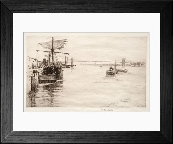 Framed Print : Brooklyn Bridge, 1888. Creator: Charles Adams Platt (American, 1861-1933) Framed Print : Brooklyn Bridge, 1888. Creator: Charles Adams Platt (American, 1861-1933)