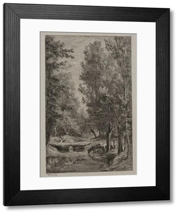 Framed Print : Brook in the Val Mondois, c. 1862. Creator: Charles Francois Daubigny (French, 1817-1878) Framed Print : Brook in the Val Mondois, c. 1862. Creator: Charles Francois Daubigny (French, 1817-1878)