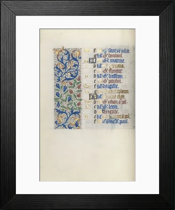 Framed Print : Book of Hours (Use of Rouen): fol. 6v, c. 1470. Creator: Master of the Geneva Latini (French Framed Print : Book of Hours (Use of Rouen): fol. 6v, c. 1470. Creator: Master of the Geneva Latini (French