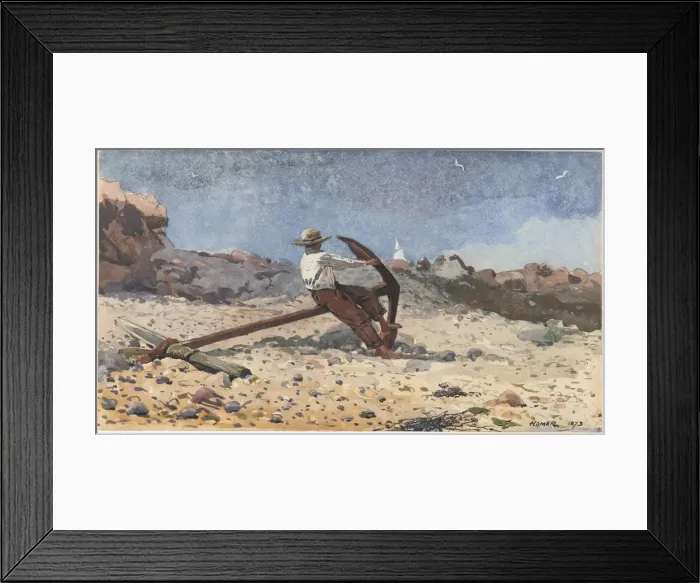 Framed Print : Boy with Anchor, 1873. Creator: Winslow Homer (American, 1836-1910) Framed Print : Boy with Anchor, 1873. Creator: Winslow Homer (American, 1836-1910)