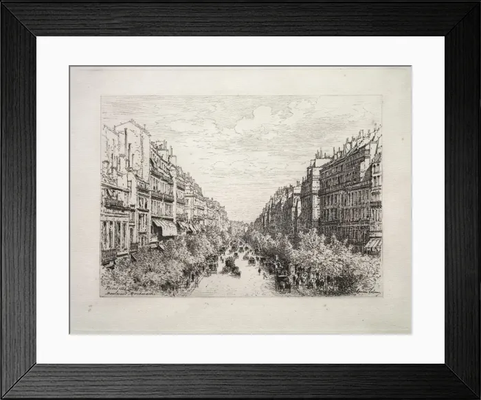 Framed Print : Boulevard Montmartre, 1884. Creator: Maxime Lalanne (French, 1827-1886) Framed Print : Boulevard Montmartre, 1884. Creator: Maxime Lalanne (French, 1827-1886)