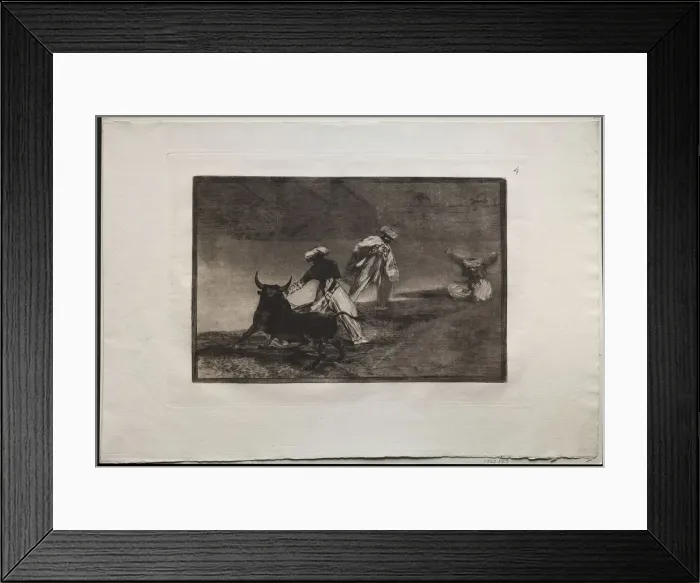 Framed Print : Bullfights: They Play Another with the Cape in an Enclosure, 1876. Creator: Francisco de Goya Framed Print : Bullfights: They Play Another with the Cape in an Enclosure, 1876. Creator: Francisco de Goya