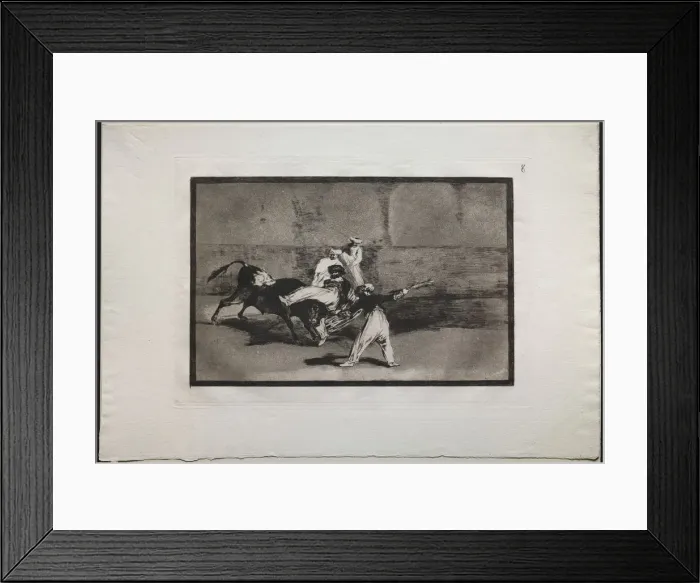 Framed Print : Bullfights: A Moor Caught by a Bull in the Ring, 1876. Creator: Francisco de Goya (Spanish Framed Print : Bullfights: A Moor Caught by a Bull in the Ring, 1876. Creator: Francisco de Goya (Spanish